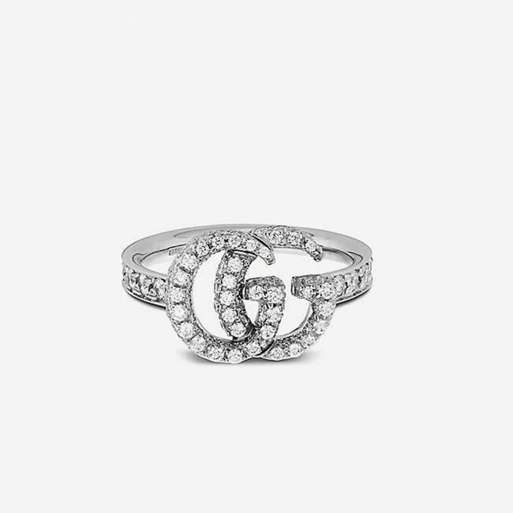 Gucci GG Running 18ct White Gold Diamond Ring YBC525693001