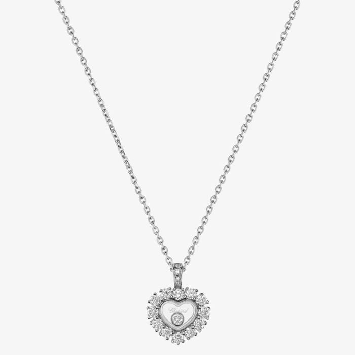 Chopard Happy Diamonds Icons Joaillerie 18ct White Gold 0.64ct Heart  Necklace 79A616-1001